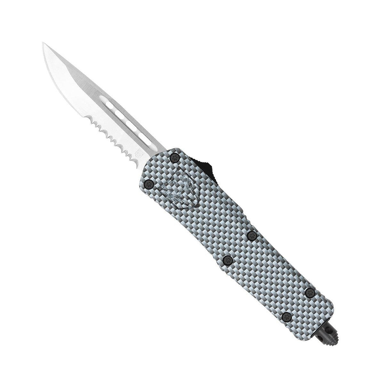 CoBRATec Small FS-3 Carbon Fiber Drop OTF Knife Serrated