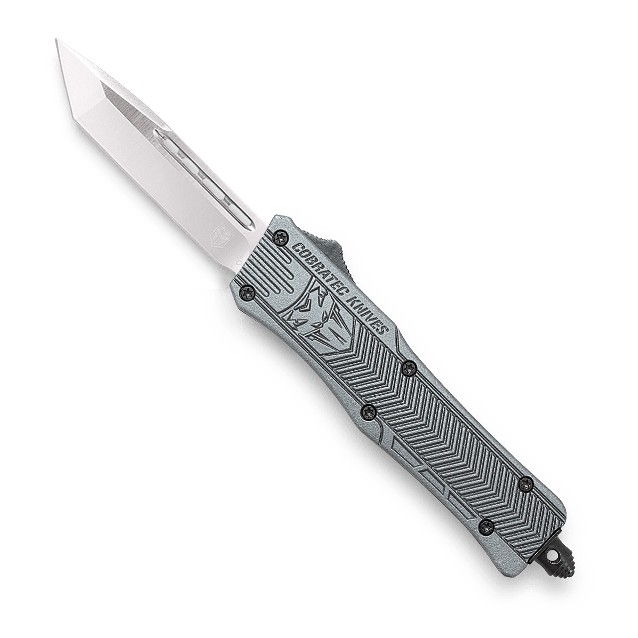 CoBRATec Small OTF Knife Gray Tanto Not Serrated