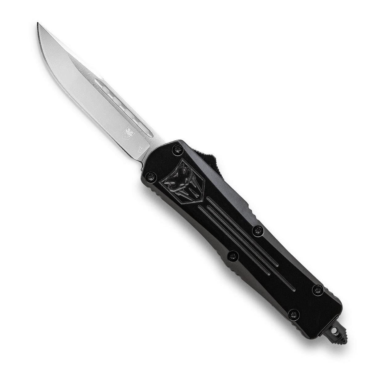 CobraTec FS-3 Large Black OTF Drop Point Plain Edge Knife