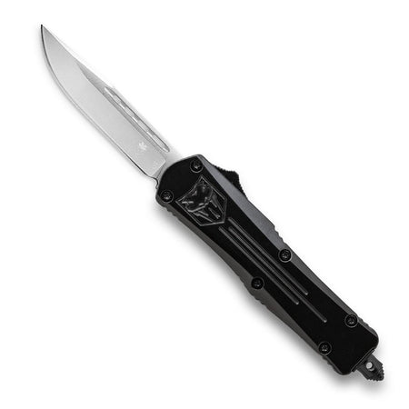 CobraTec FS-3 Large Black OTF Drop Point Plain Edge Knife