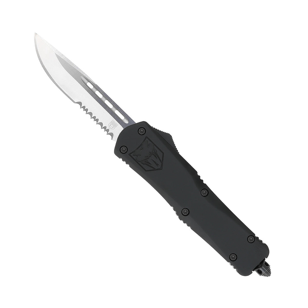 CobraTec Large FS-3 Black Drop Point Serrated Folding Knife
