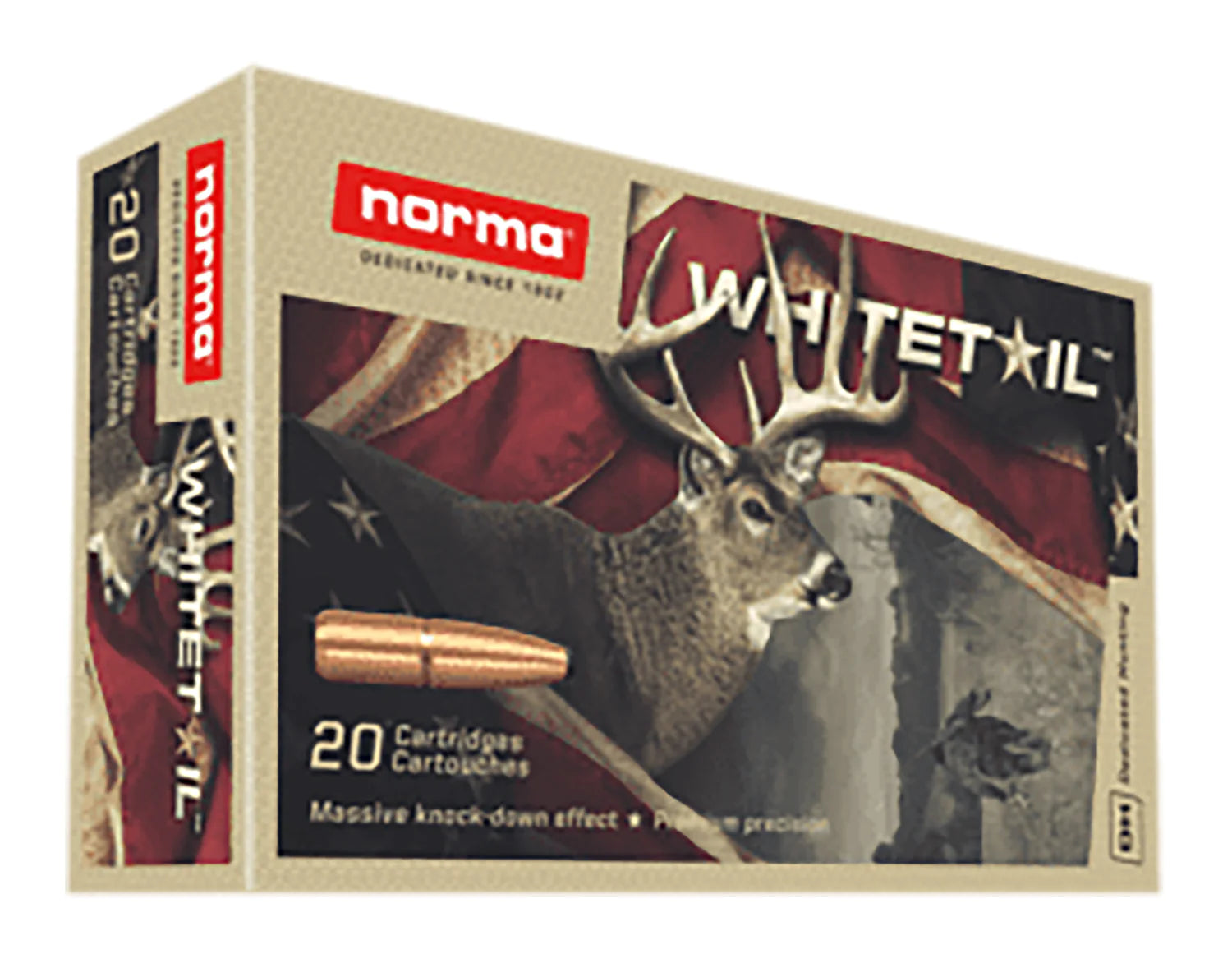 Norma .243 Winchester Rifle Ammo WHITETAIL Pointed Soft Point JSP 100 grain 