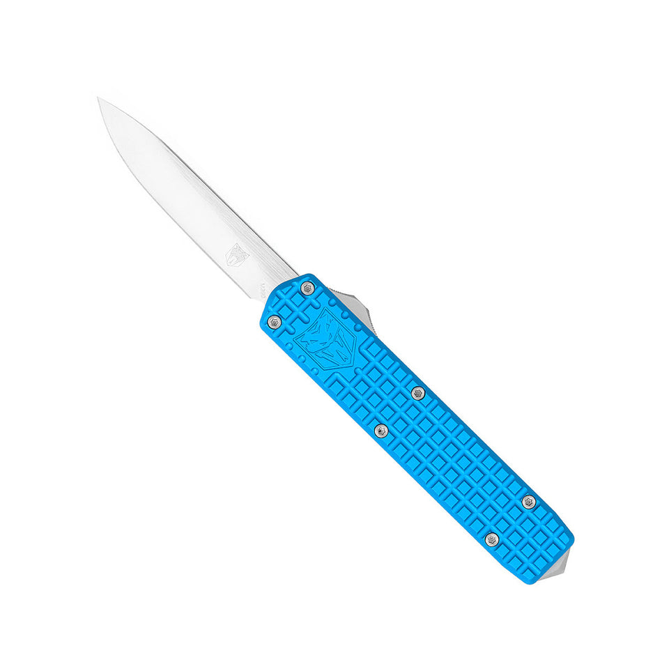 CobraTec Small Warrior Blue M390 Drop Point Non-Serrated OTF Knife
