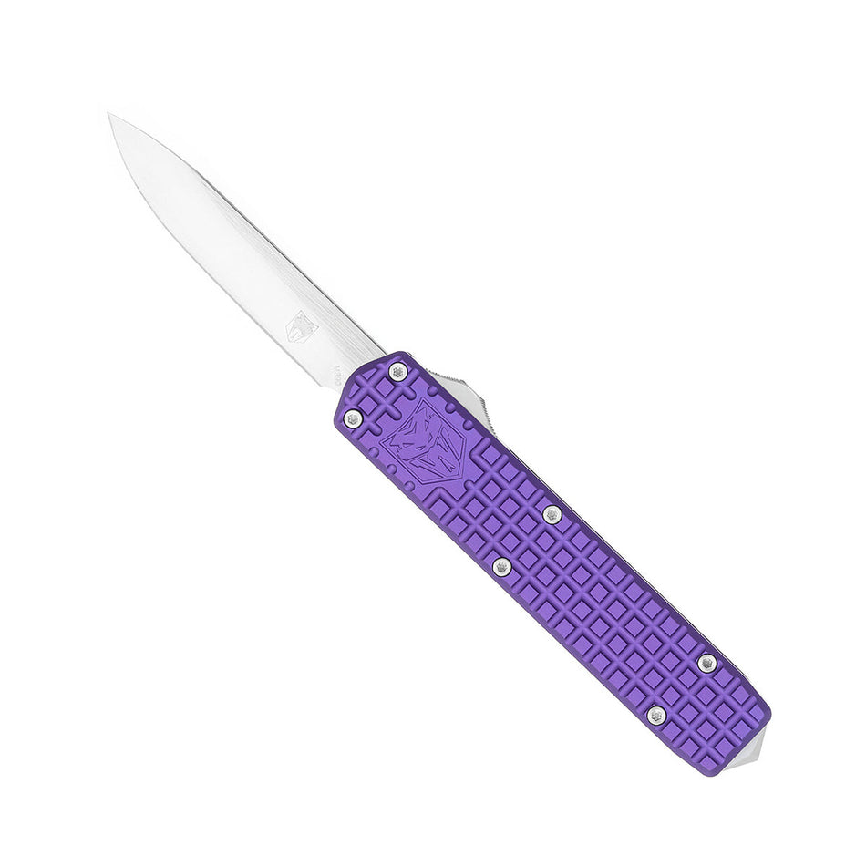 CobraTec Small Warrior Purple M390 Drop Point Non-Serrated OTF Knife