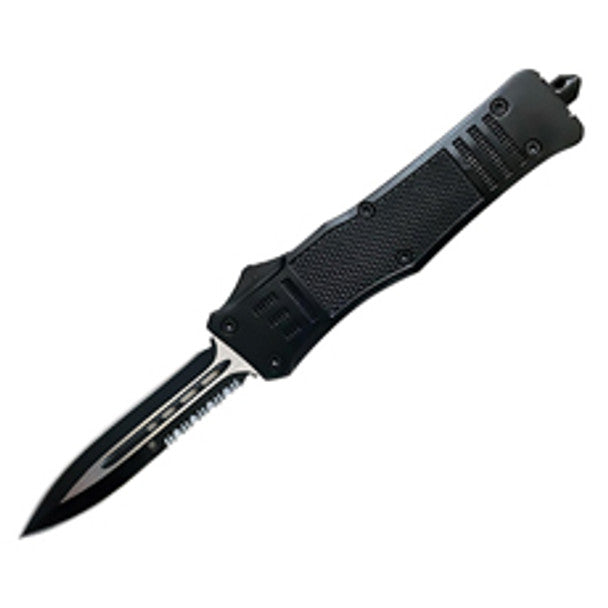 CobraTec OTF Large Dagger 3.9" Blade One Side Serrated Knife