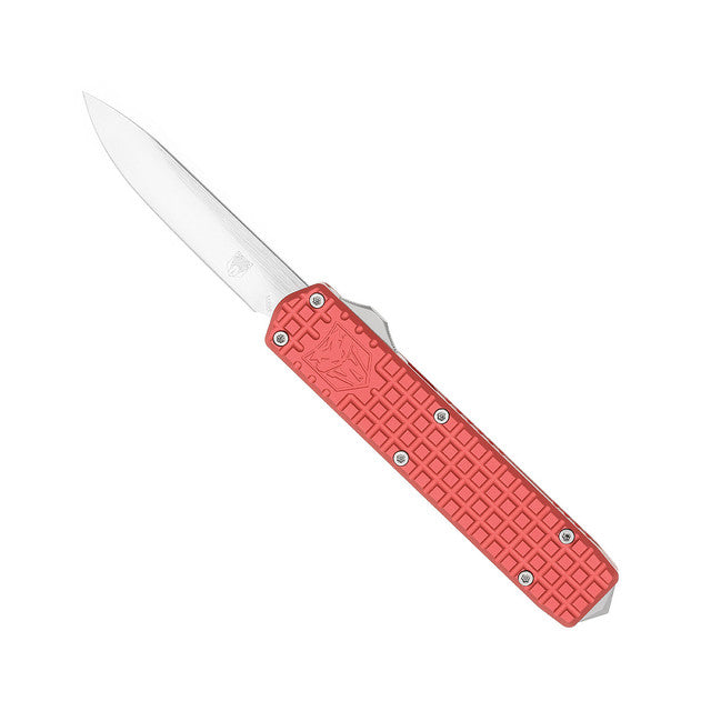 CobraTec Small Warrior Red M390 Drop Point Non-Serrated OTF Knife