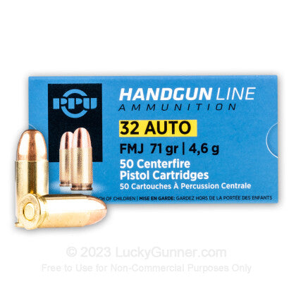 Prvi Partizan .32 ACP Handgun Ammo  Full Metal Jacket FMJ 71 grain 