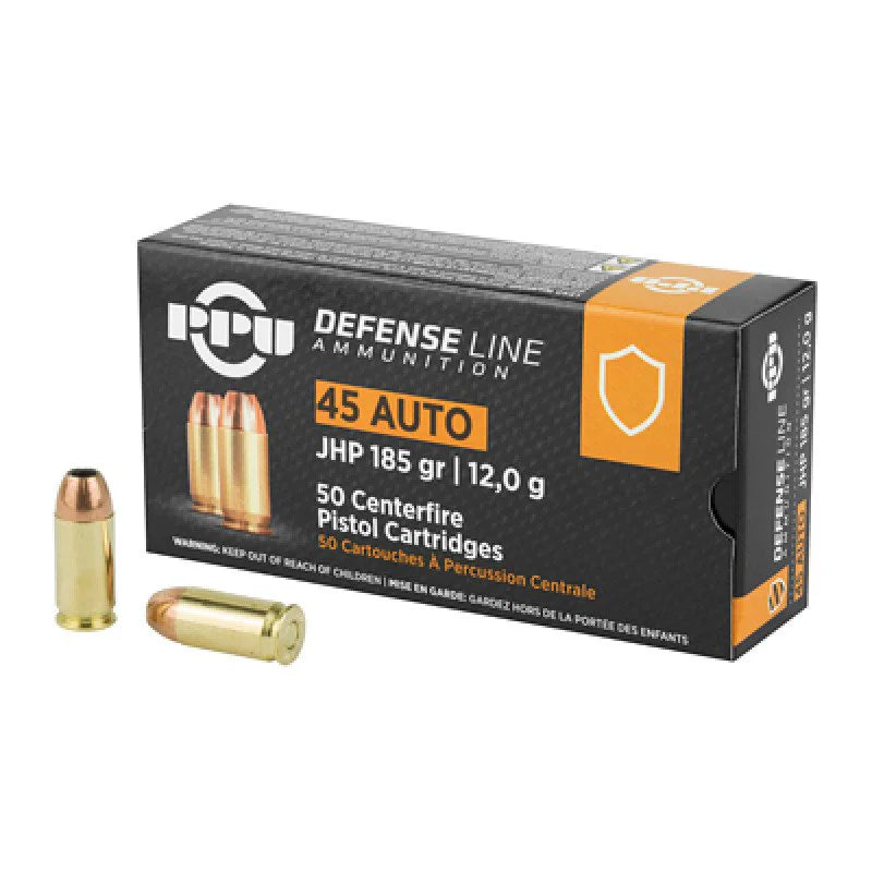 Prvi Partizan .45 ACP/Auto Handgun Ammo PPU Jacketed Hollow Point JHP 185 grain 