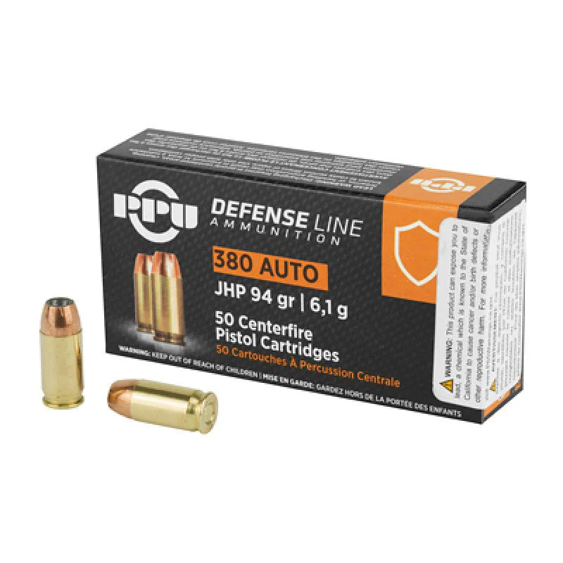 Prvi Partizan .380 ACP/Auto Handgun Ammo PPU Jacketed Hollow Point JHP 94 grain 