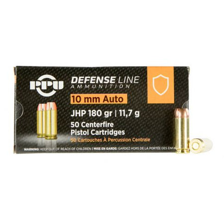 Prvi Partizan 10mm Auto Handgun Ammo PPU Jacketed Hollow Point JHP 180 grain 
