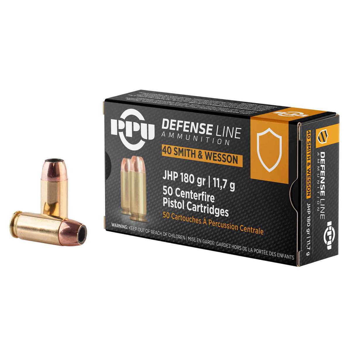 Prvi Partizan .40 S&W Handgun Ammo PPU Jacketed Hollow Point JHP 180 grain 
