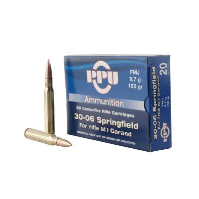 Prvi Partizan .30-06 Springfield Rifle Ammo PPUCenterfire Full Metal Jacket FMJ 150 grain 