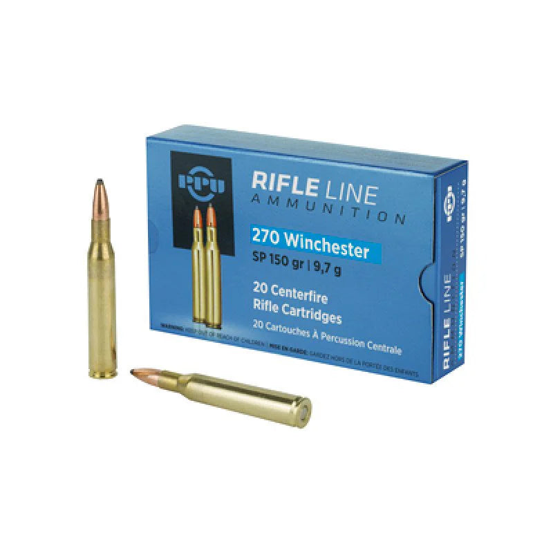 Prvi Partizan .270 Winchester Rifle Ammo PPUCenterfire Soft Point JSP 150 grain 