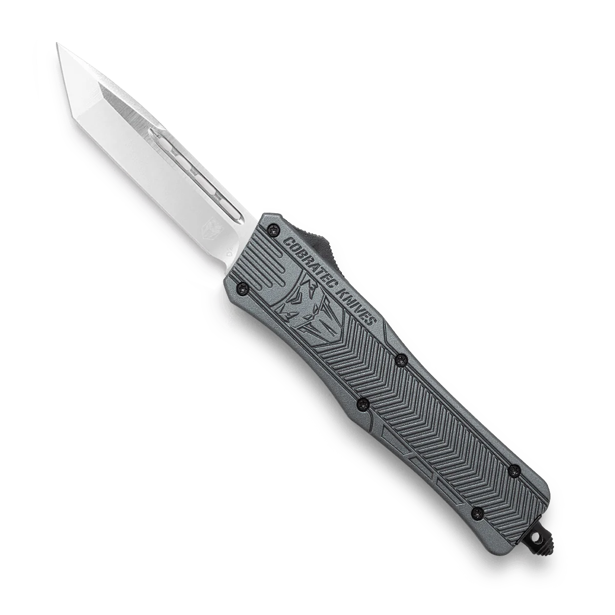 CoBRATec Medium OTF Knife Gray Tanto Not Serrated