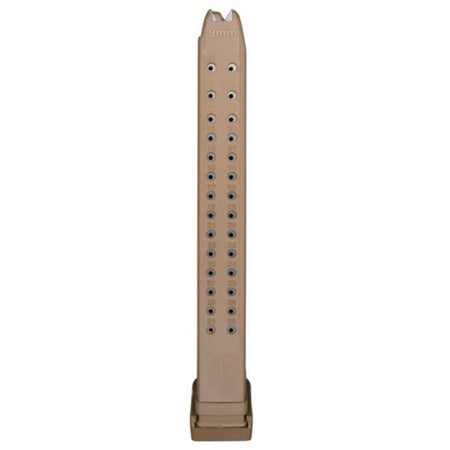 Glock 9mm 33rd Tan Extended Pistol Magazine