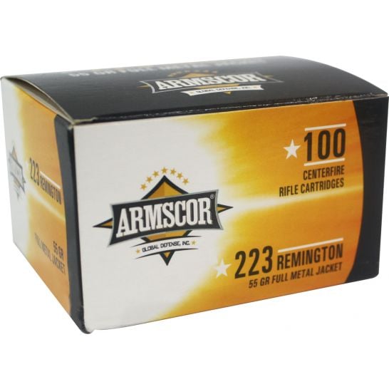 Armscor .223 Remington Rifle Ammo  Full Metal Jacket FMJ 55 grain 