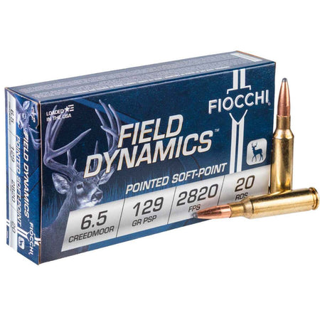 Fiocchi 6.5mm Creedmoor Rifle Ammo Field Dynamics Pointed Soft Point JSP 129 grain 