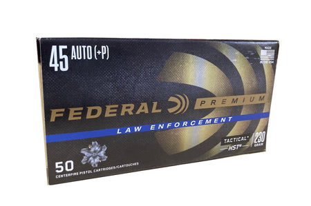 Federal .45 ACP/Auto Handgun Ammo Law Enforcement Tactical +P HST Jacketed Hollow Point JHP 230 grain 