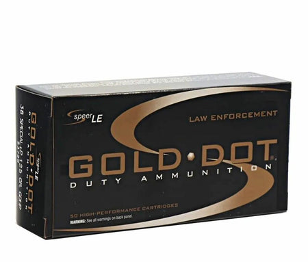 Speer .38 Special Handgun Ammo Gold Dot LE Duty +P Jacketed Hollow Point JHP 125 grain 
