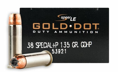 Speer .38 Special Handgun Ammo Gold Dot Jacketed Hollow Point JHP 135 grain 