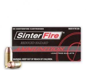 SinterFire .40 S&W Handgun Ammo  Reduced Hazard Flat-Points Frangible Solid 125 grain 