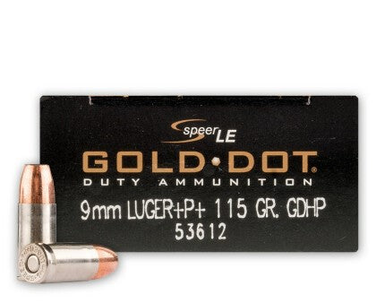 Speer 9mm Luger / Parabellum Handgun Ammo  Jacketed Hollow Point JHP 115 grain 