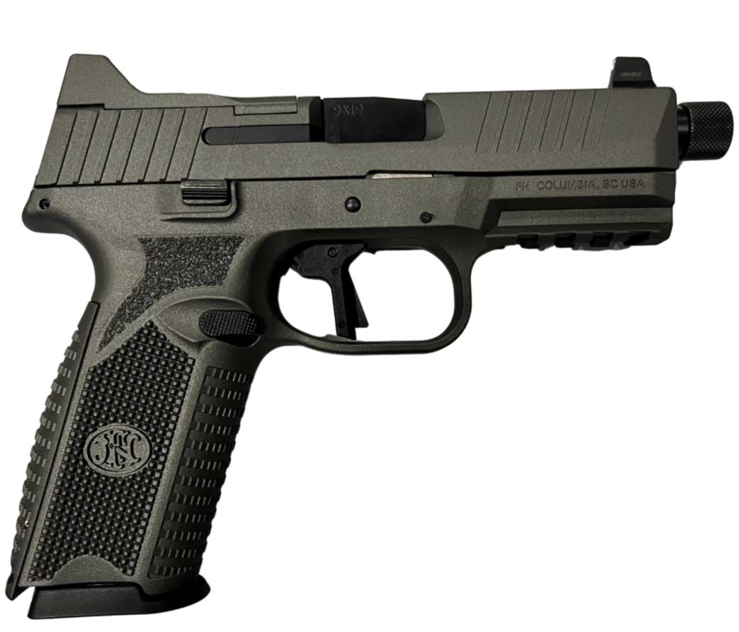 FN 509 Tactical 9mm Pistol Bundle, Tungsten Grey, Black w/ 17 & 24-Round Mags