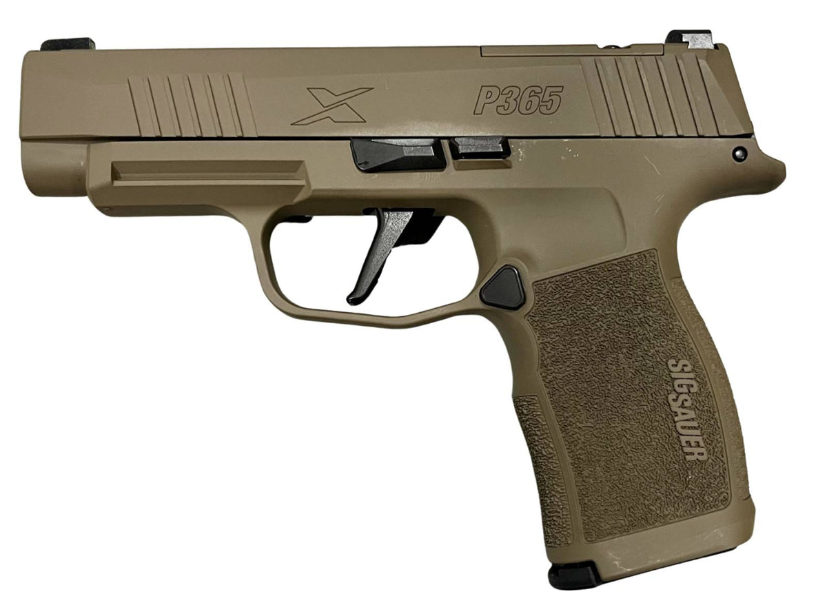 Sig Sauer P365 X-Macro 9mm Pistol, 3.7" Barrel, 17-Round Capacity, Manual Safety, FDE