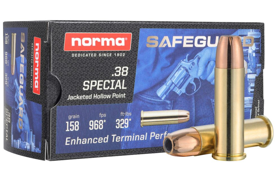 Norma .38 Special Handgun Ammo  Jacketed Hollow Point JHP 158 grain 