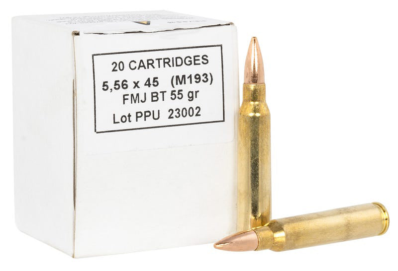 Prvi Partizan 5.56x45mm NATO Rifle Ammo M193 Full Metal Jacket Boat Tail FMJ 55 grain 