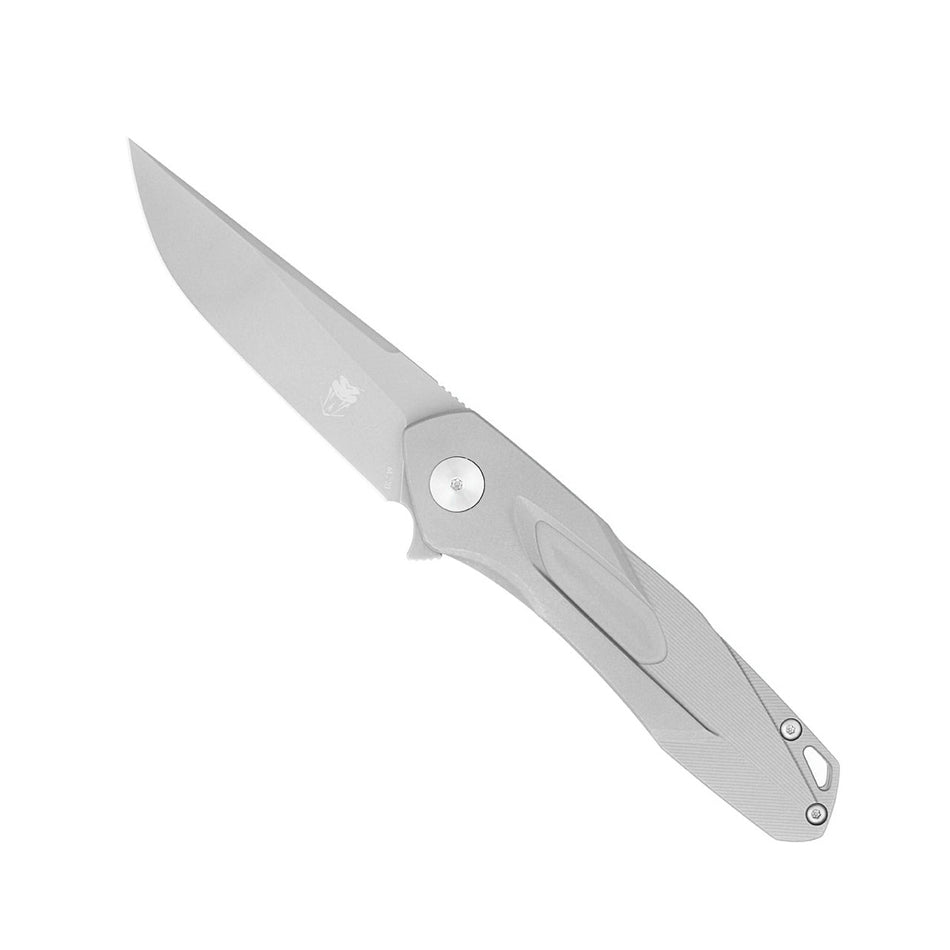 CobraTec Ace Titanium Frame Lock Flipper Folding Knife Silver M390