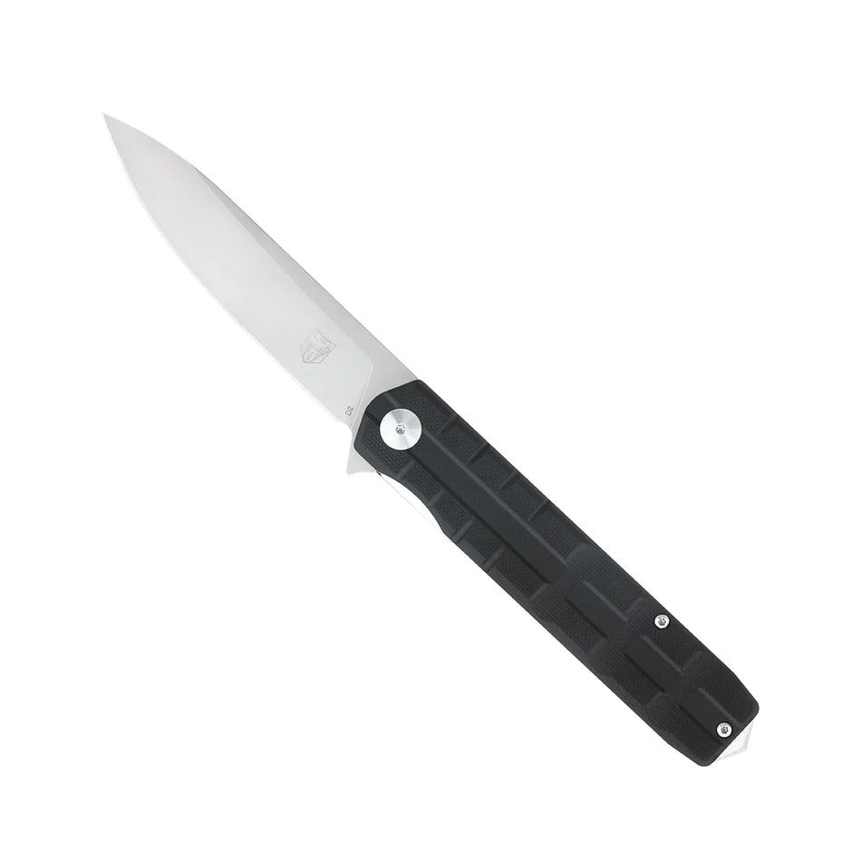 CobraTec Large Kuzio Black G-10 Liner Lock Folder D2 Stonewashed Drop Point