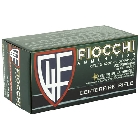 Fiocchi .223 Remington 223A Range Dynamics Full Metal Jacket Boat Tail FMJBT 55 Grain