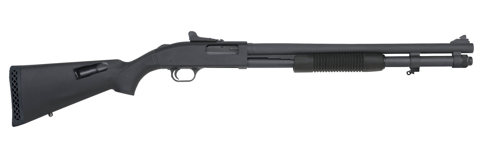 Mossberg 590A1 Security 12 Gauge Pump Shotgun, 8+1 Capacity, Black Finish, +4 Stock, 20" Barrel