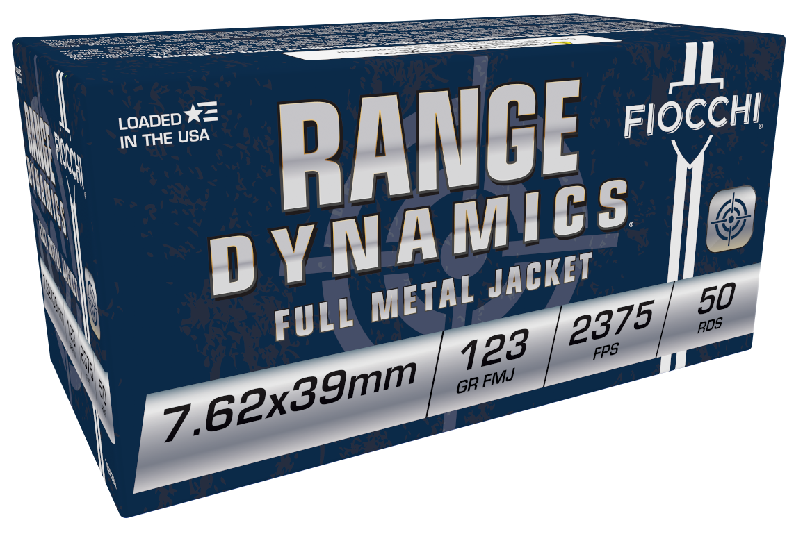 Fiocchi 7.62x39mm 762SX39A Range Dynamics Full Metal Jacket FMJ 123 Grain