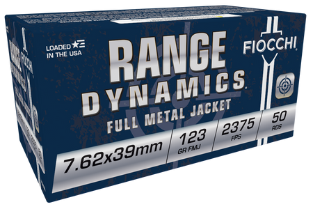 Fiocchi 7.62x39mm 762SX39A Range Dynamics Full Metal Jacket FMJ 123 Grain