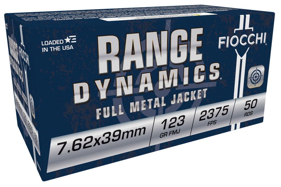 Fiocchi 7.62x39mm 762SX39A Range Dynamics Full Metal Jacket FMJ 123 Grain