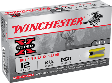 Winchester 12 Gauge Shotgun Shells SUPER X BRI Rifled Slugs Hunting Slug 1 oz 2.75 in