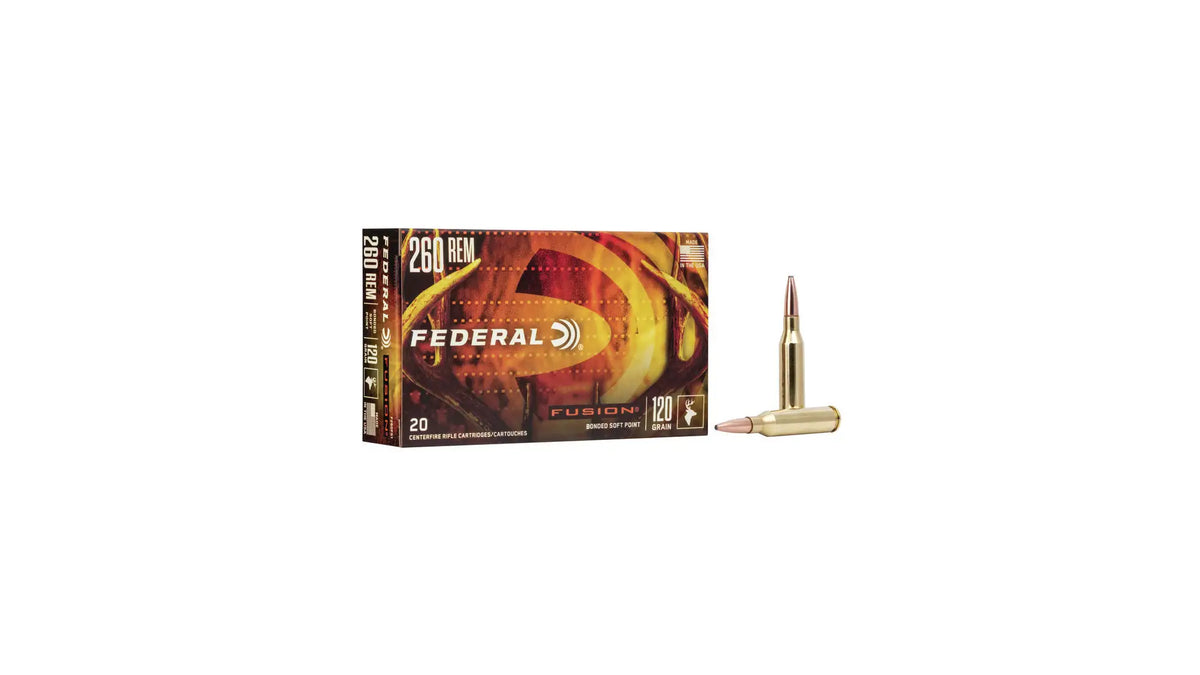 Federal .260 Remington Rifle Ammo FUSION Rifle Medium Game Soft Point JSP 120 grain 