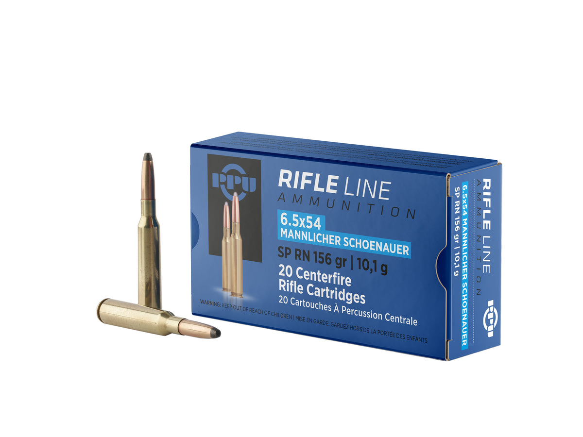 Prvi Partizan 6.5x54mm Mannlicher Rifle Ammo Rifle Line Ammunition Soft Point Round Nose JSP 156 grain 