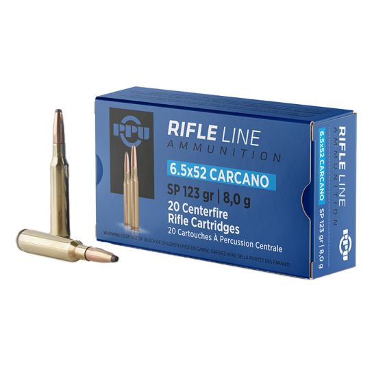 Prvi Partizan 6.5x52mm Carcano Rifle Ammo Rifle Line Ammunition Soft Point JSP 123 grain 