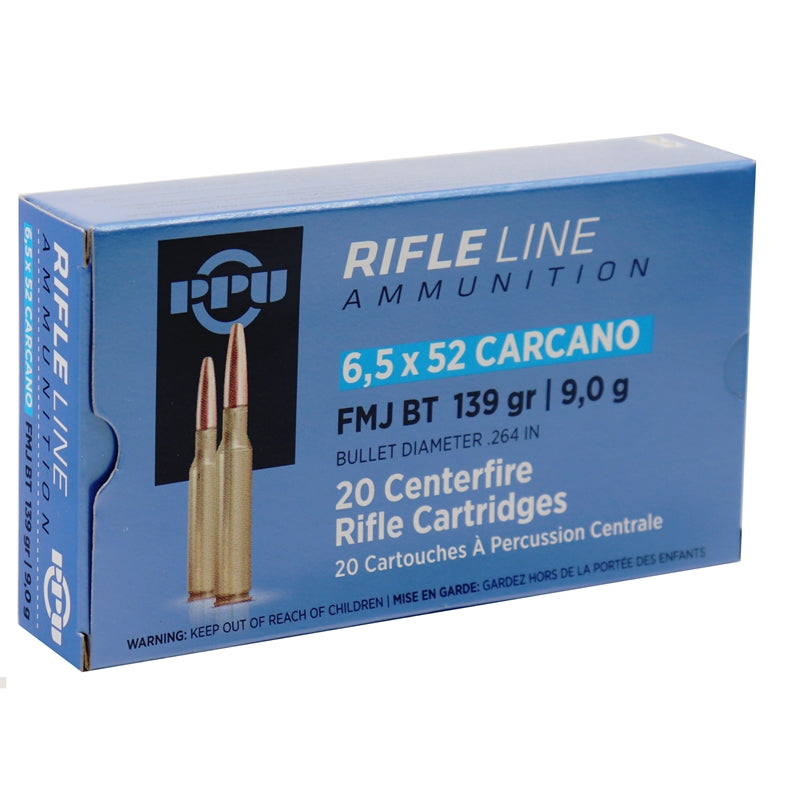 Prvi Partizan 6.5x52mm Carcano Rifle Ammo Rifle Line Ammunition Full Metal Jacket FMJ 139 grain 