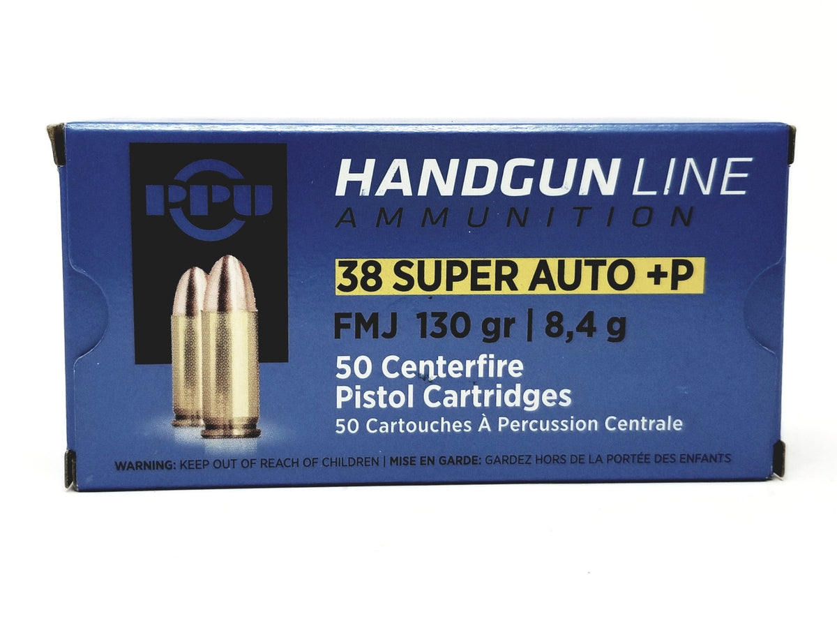 Prvi Partizan .38 Super Handgun Ammo HANDGUN LINE Full Metal Jacket FMJ 130 grain 