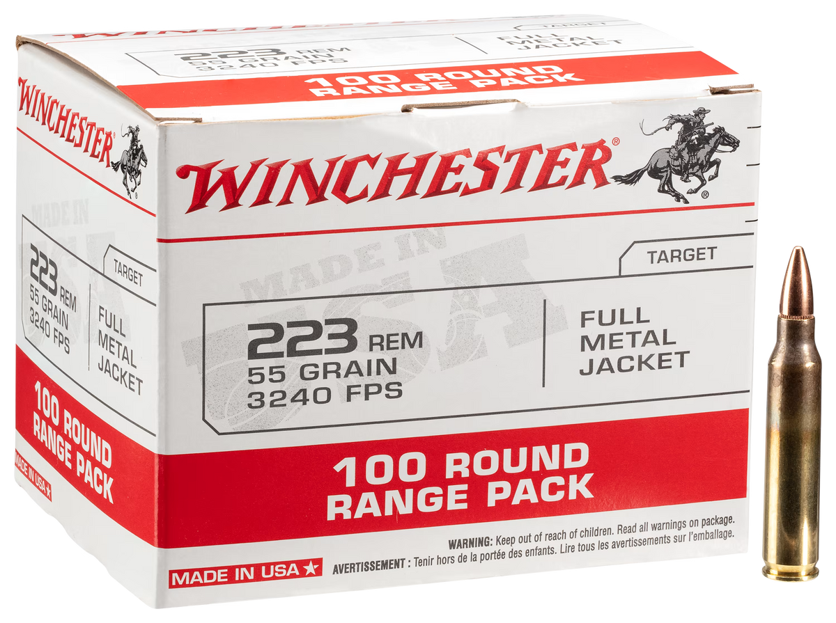 Winchester .223 Remington Rifle Ammo USA Full Metal Jacket FMJ 55 grain 