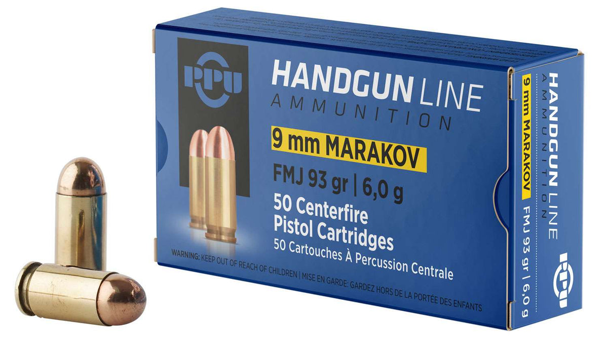 Prvi Partizan 9mm Makarov Handgun Ammo HANDGUN LINE Full Metal Jacket FMJ 93 grain 
