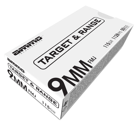 Ammo Inc 9mm Luger / Parabellum Handgun Ammo Target and Range Full Metal Jacket FMJ 115 grain 