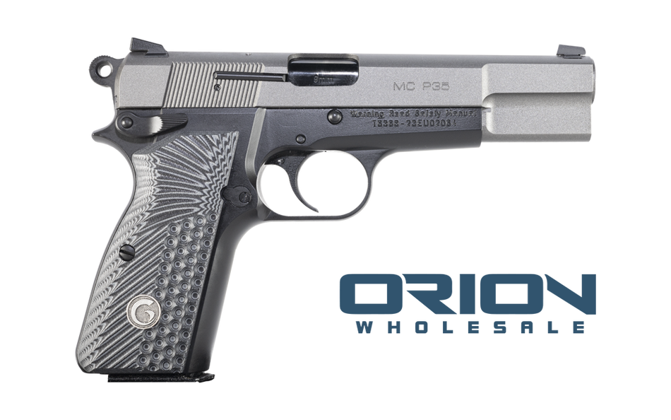 EAA MC P35 9mm Pistol, Tungsten Slide, Black Frame, G10 Grips