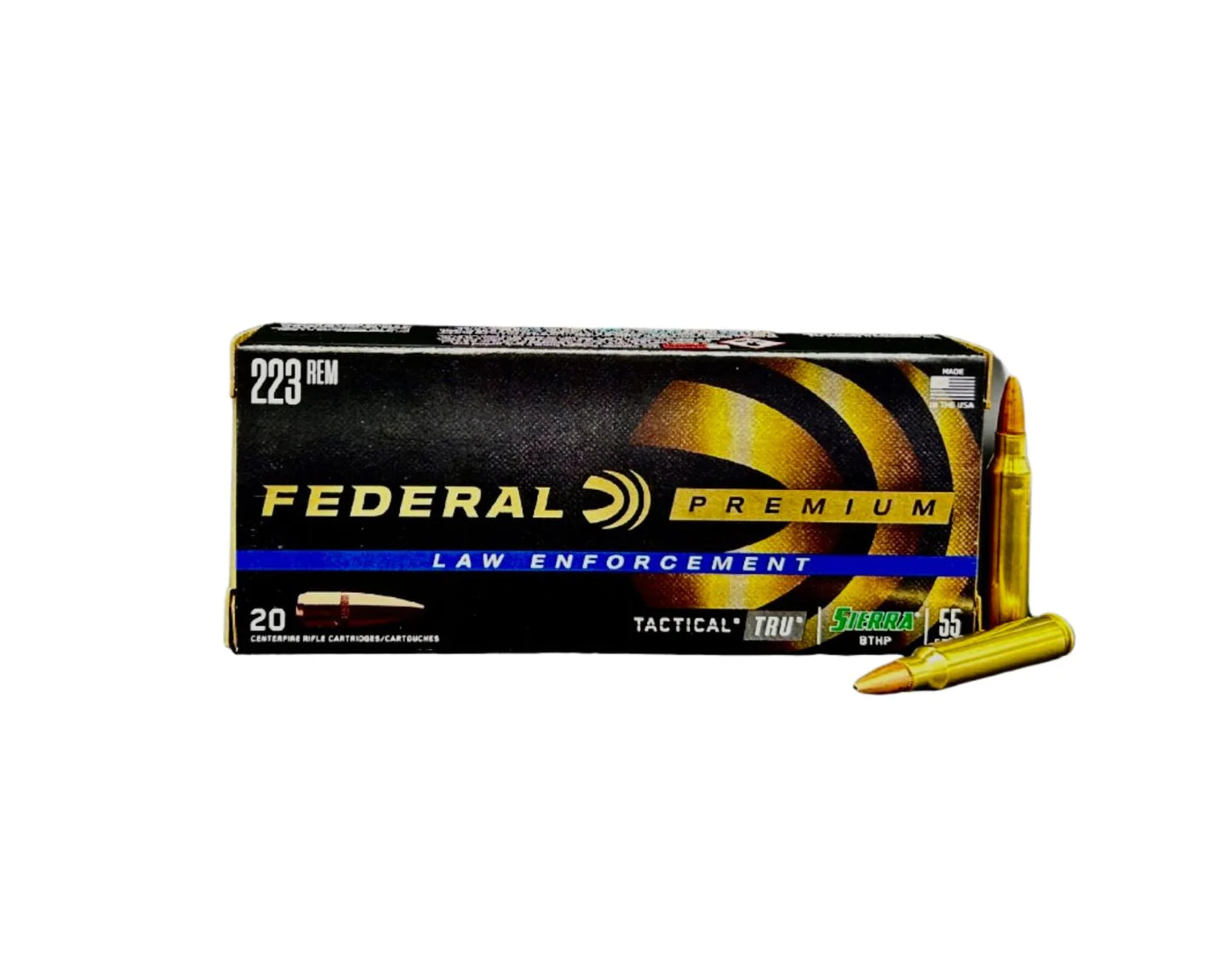 Federal .223 Remington Rifle Ammo Sierra GameKing Boat Tail Hollow Point BTHP 55 grain 