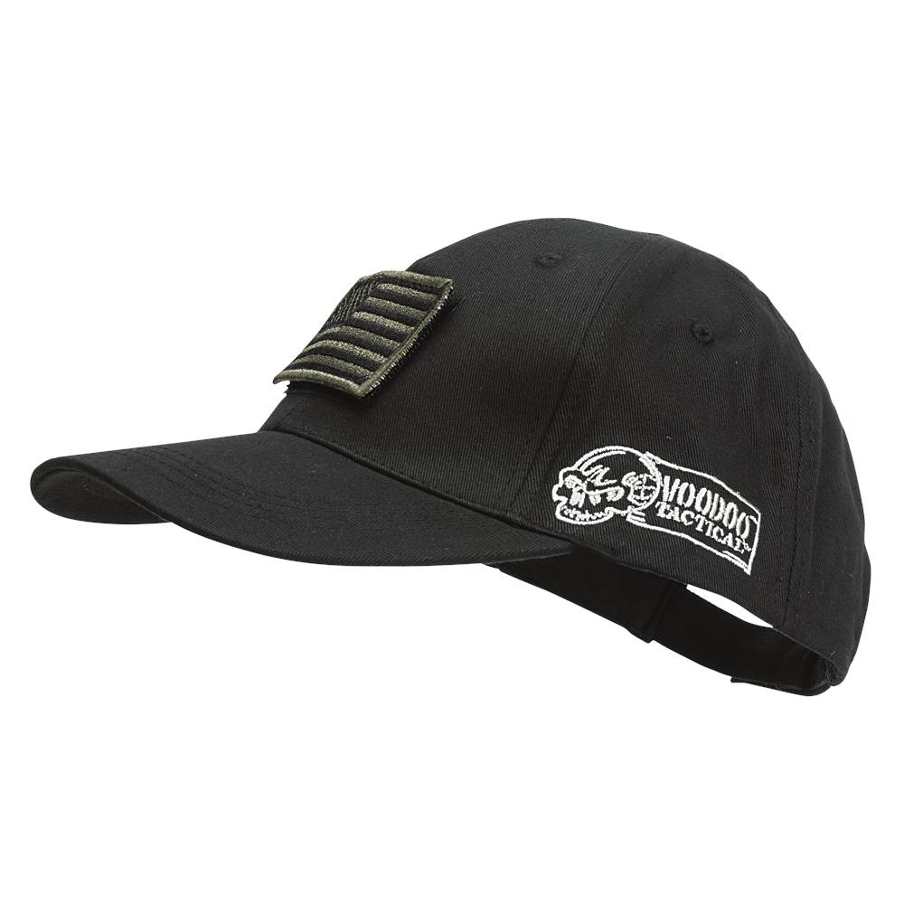 Voodoo Tactical Black Cap Featuring Removable Flag Patch