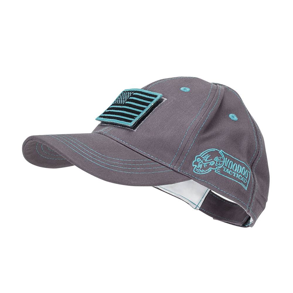 Voodoo Tactical Classic Gray/Teal Stitch Cap with Removable Flag Patch